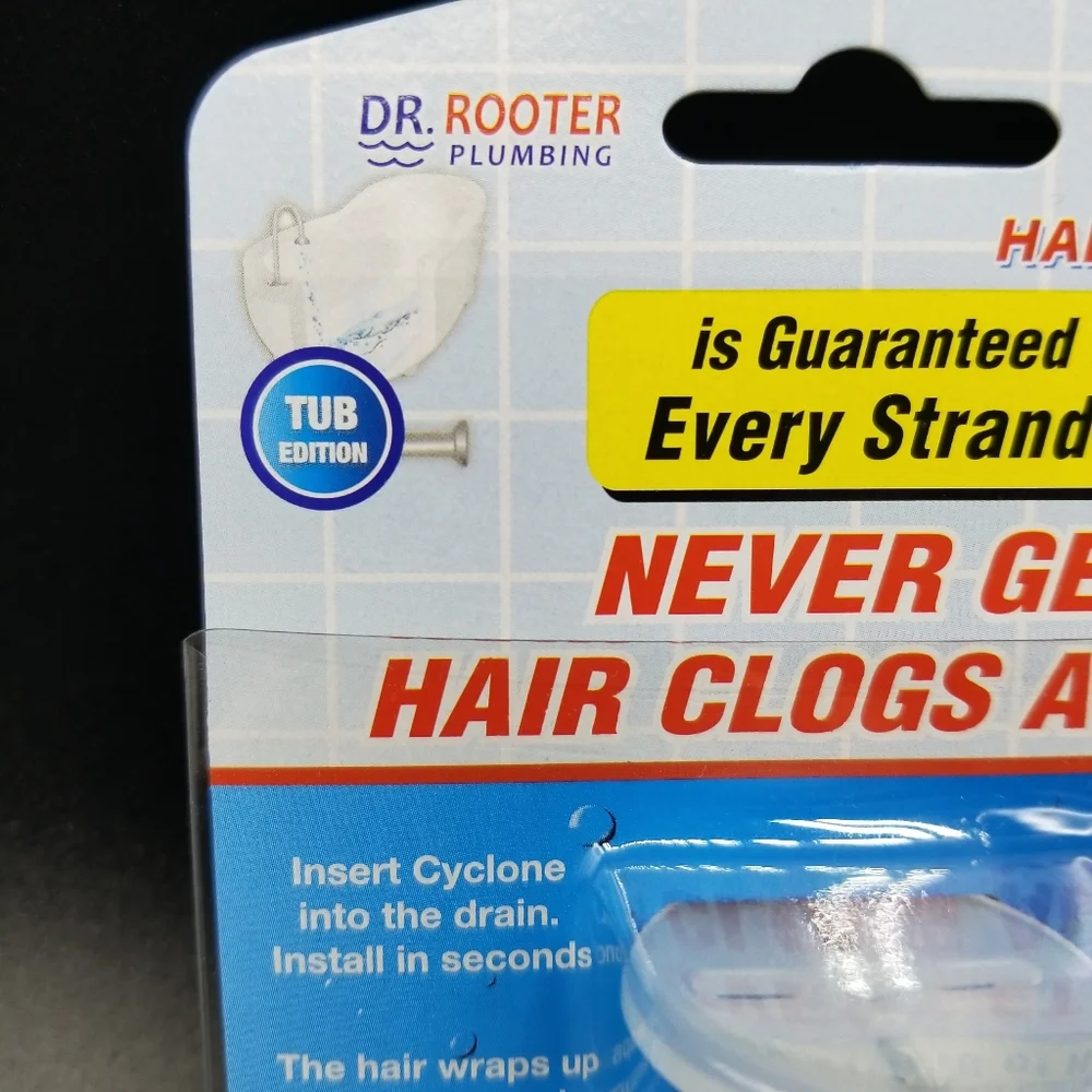 Dr. Rooter HAIR CYCLONE Drain Hair & Clogs STOPPER for Shower & Bath Tub Drains